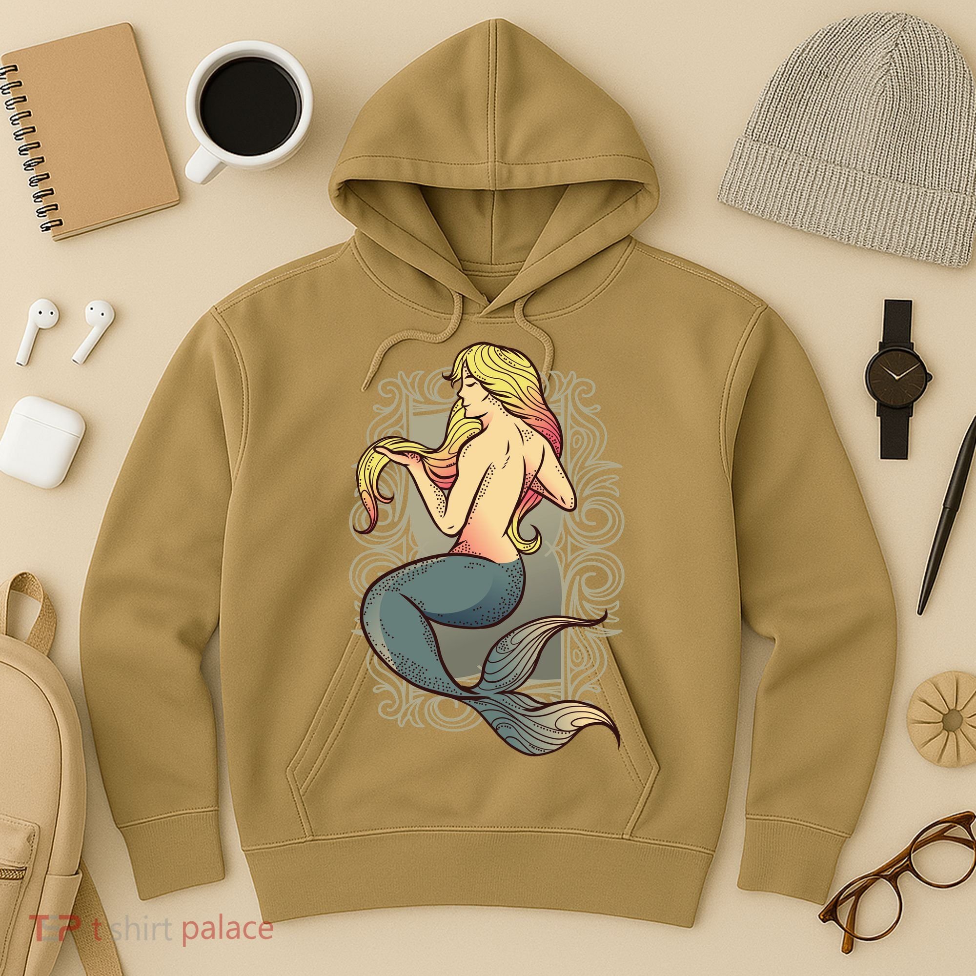 Mermaid Illustration Hoodie