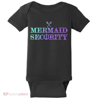 Mermaid Security Funny Baby Bodysuit