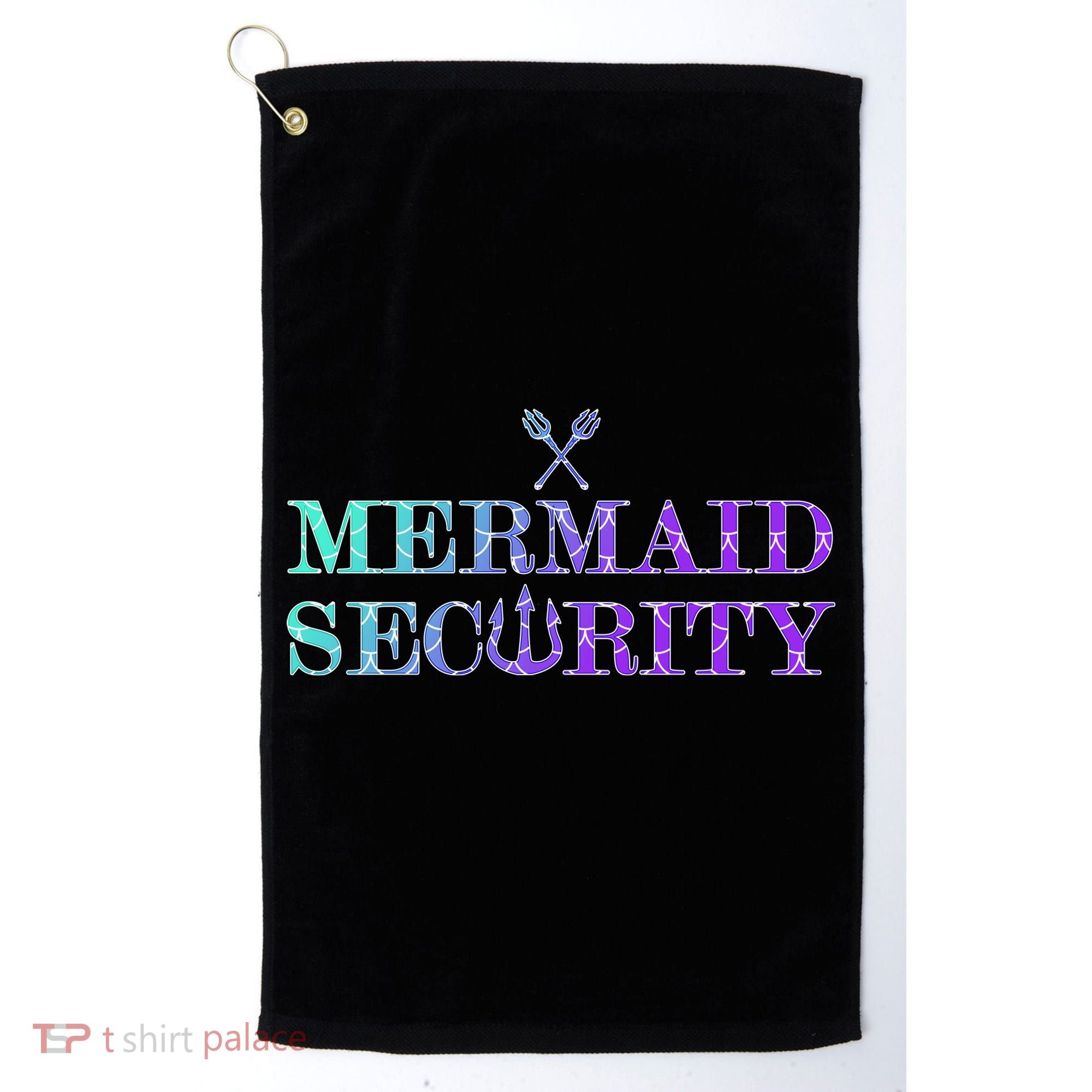 Mermaid Security Funny Golf Towel