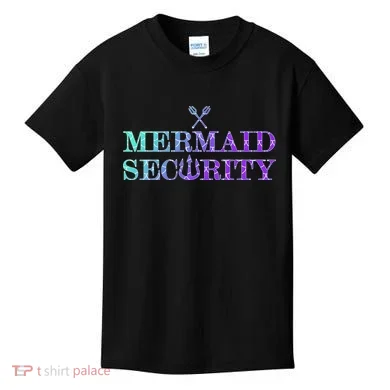 Mermaid Security Funny Kids T-Shirt