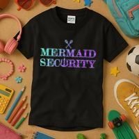 Mermaid Security Funny Kids T-Shirt thumb 3