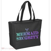 Mermaid Security Funny Tote Bag thumb 2