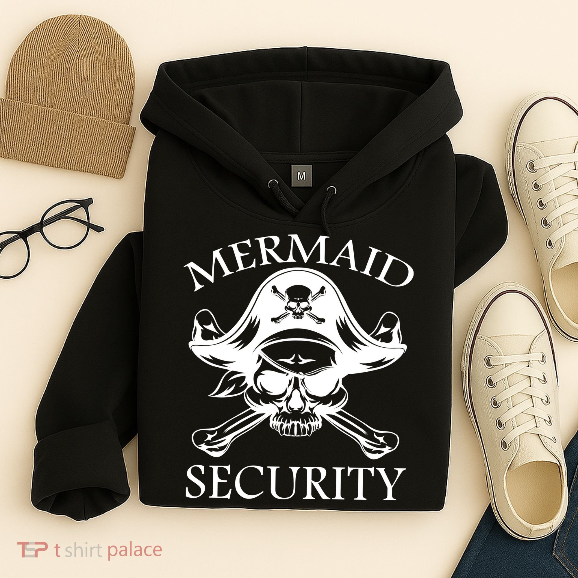 Mermaid Security Pirate Skull Hoodie
