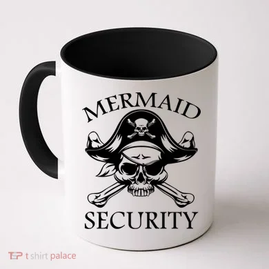 Mermaid Security Pirate Skull Coffee Mug