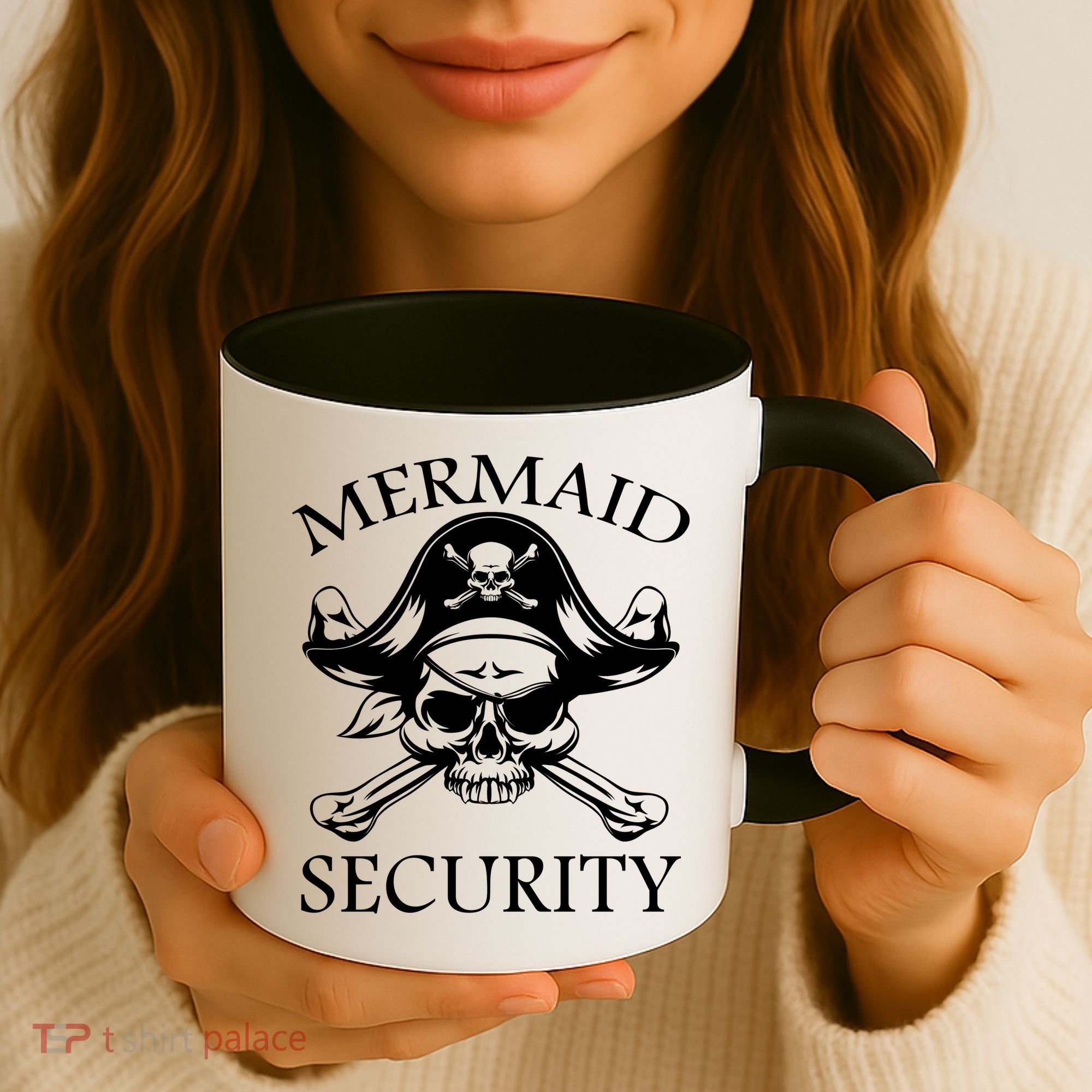Mermaid Security Pirate Skull Coffee Mug