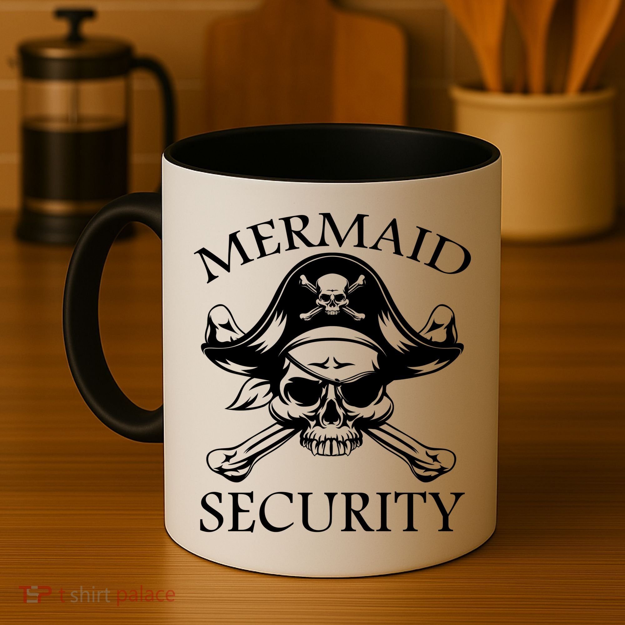 Mermaid Security Pirate Skull Coffee Mug