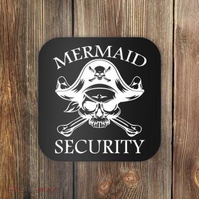 Mermaid Security Pirate Skull Coaster