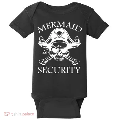 Mermaid Security Pirate Skull Baby Bodysuit