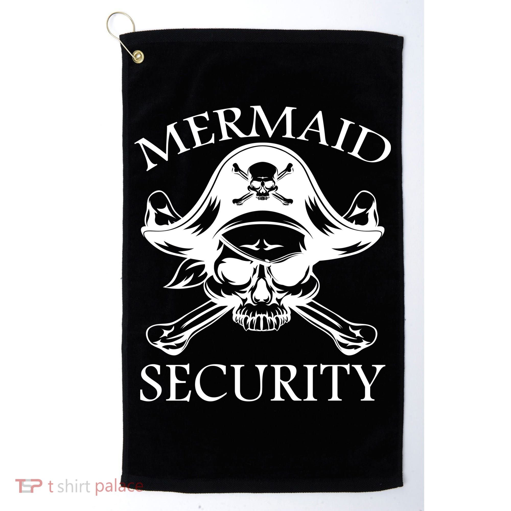 Mermaid Security Pirate Skull Golf Towel