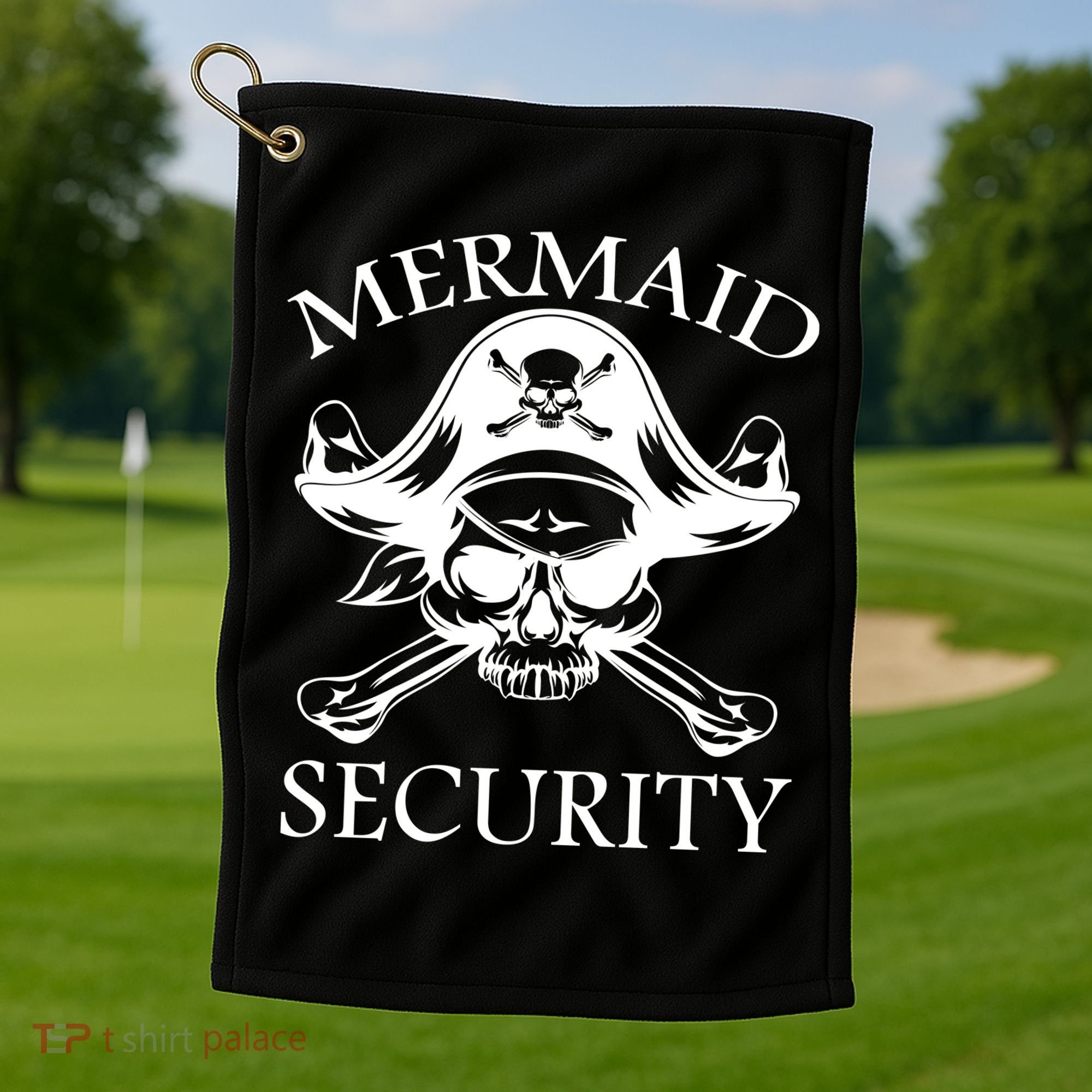 Mermaid Security Pirate Skull Golf Towel