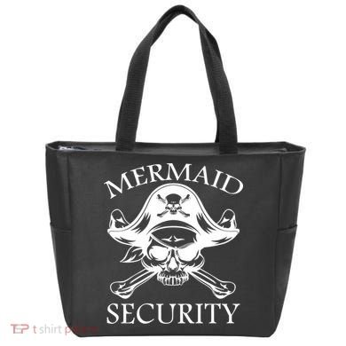 Mermaid Security Pirate Skull Tote Bag