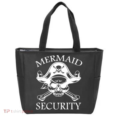 Mermaid Security Pirate Skull Tote Bag