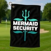 Mermaid Security Trident Golf Towel thumb 1