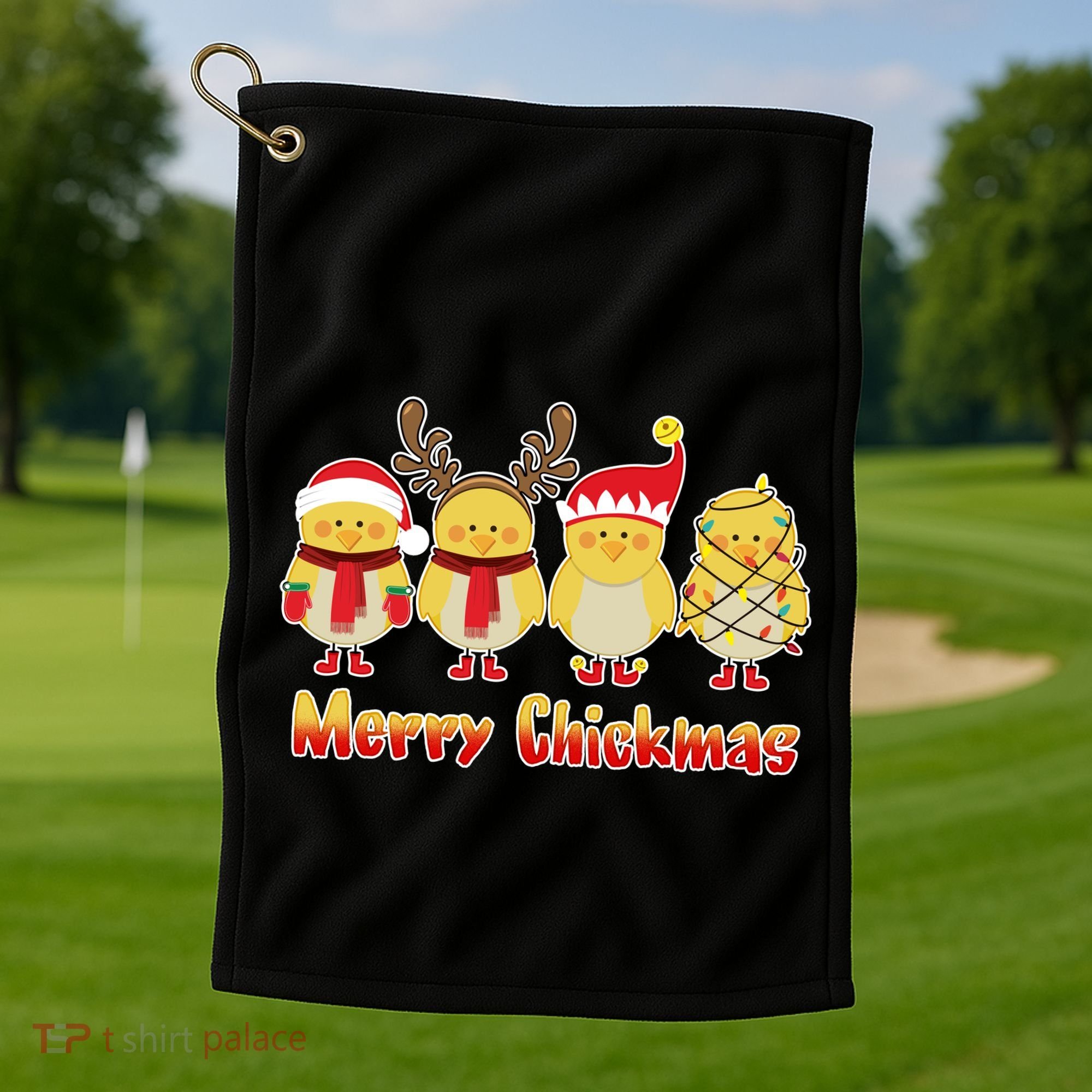 Merry Chickmas Golf Towel