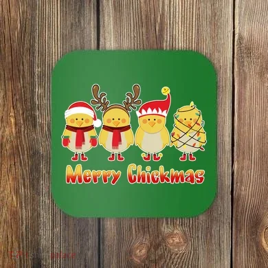 Merry Chickmas Coaster