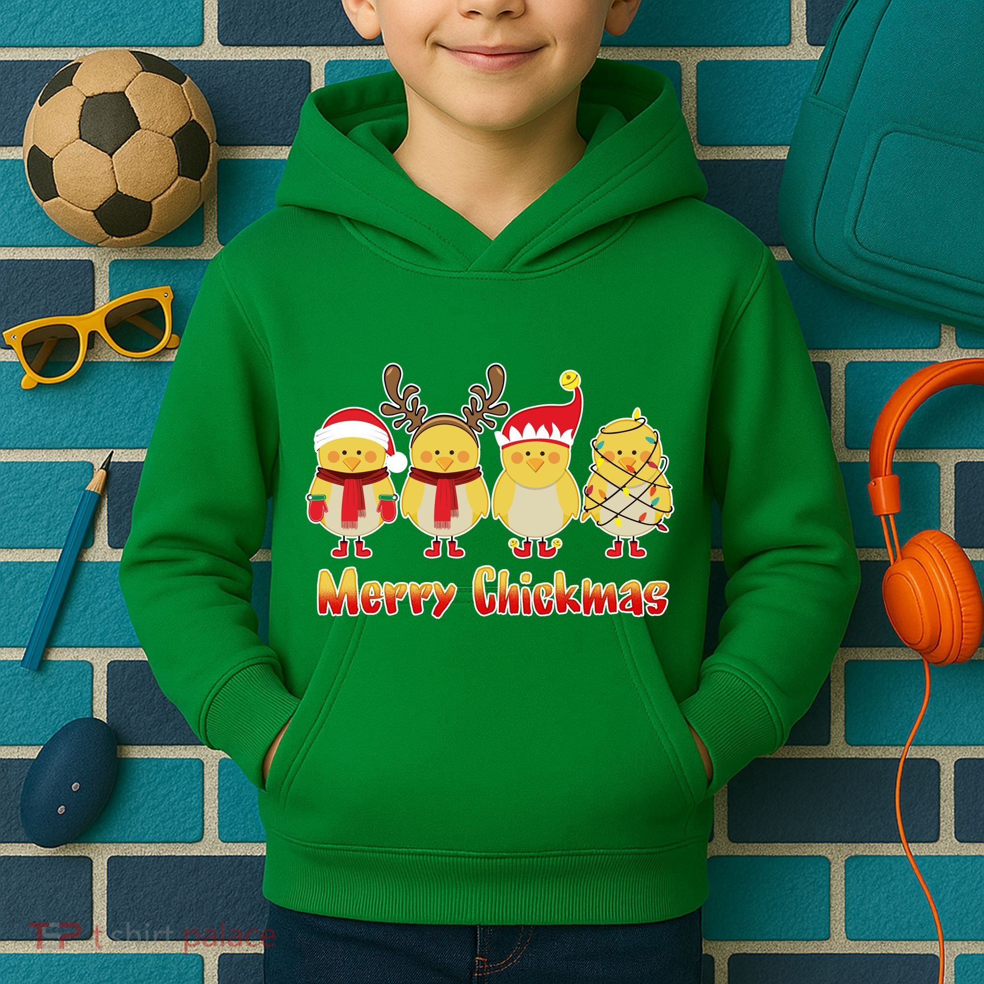 Merry Chickmas Kids Hoodie