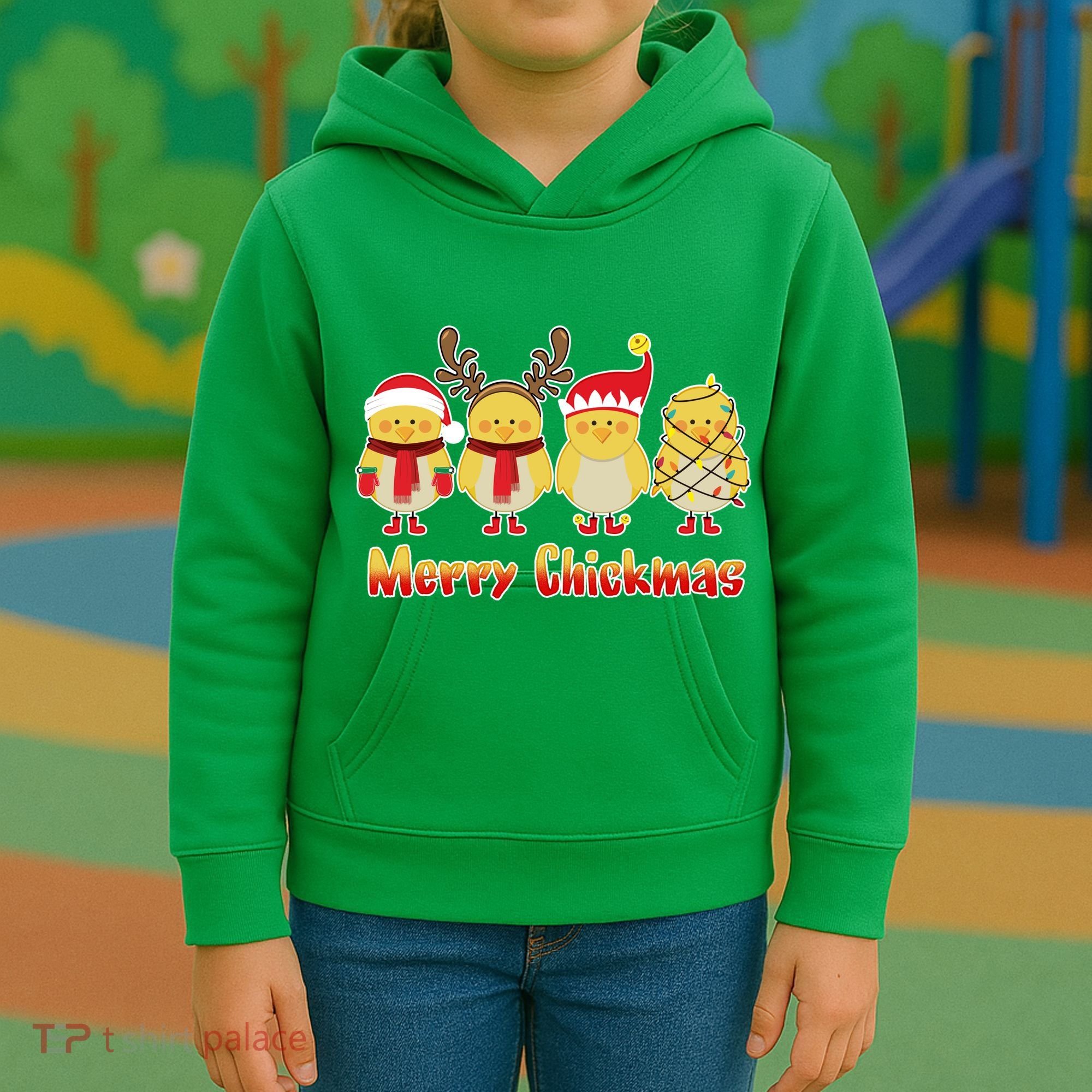Merry Chickmas Kids Hoodie