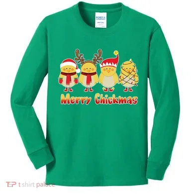 Merry Chickmas Kids Long Sleeve Shirt
