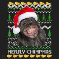 Merry Chimpmas Monkey Ugly Christmas Sweater Women's Sweatshirt thumb 2