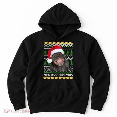 Merry Chimpmas Monkey Ugly Christmas Sweater Hoodie