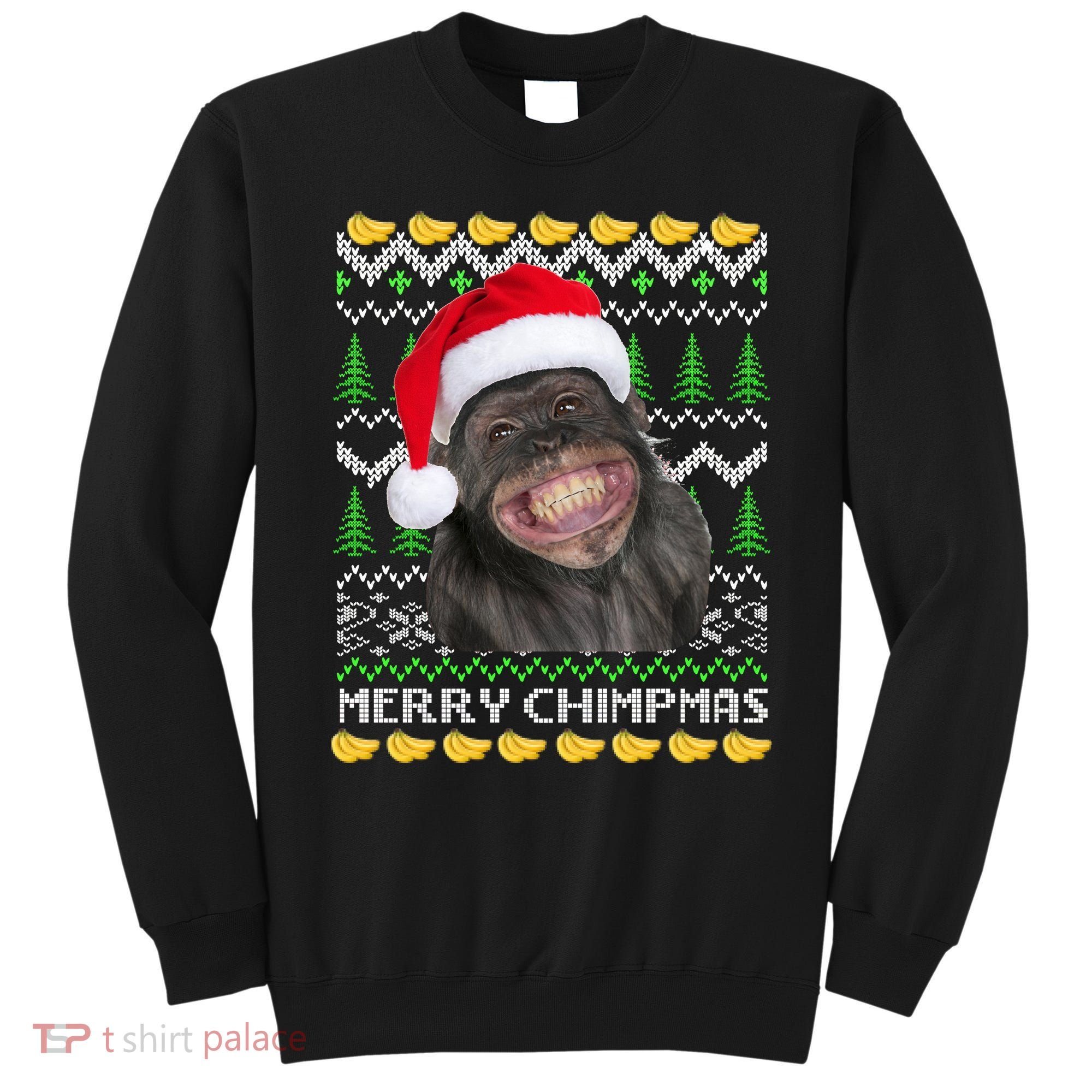 Merry Chimpmas Monkey Ugly Christmas Sweater Sweatshirt