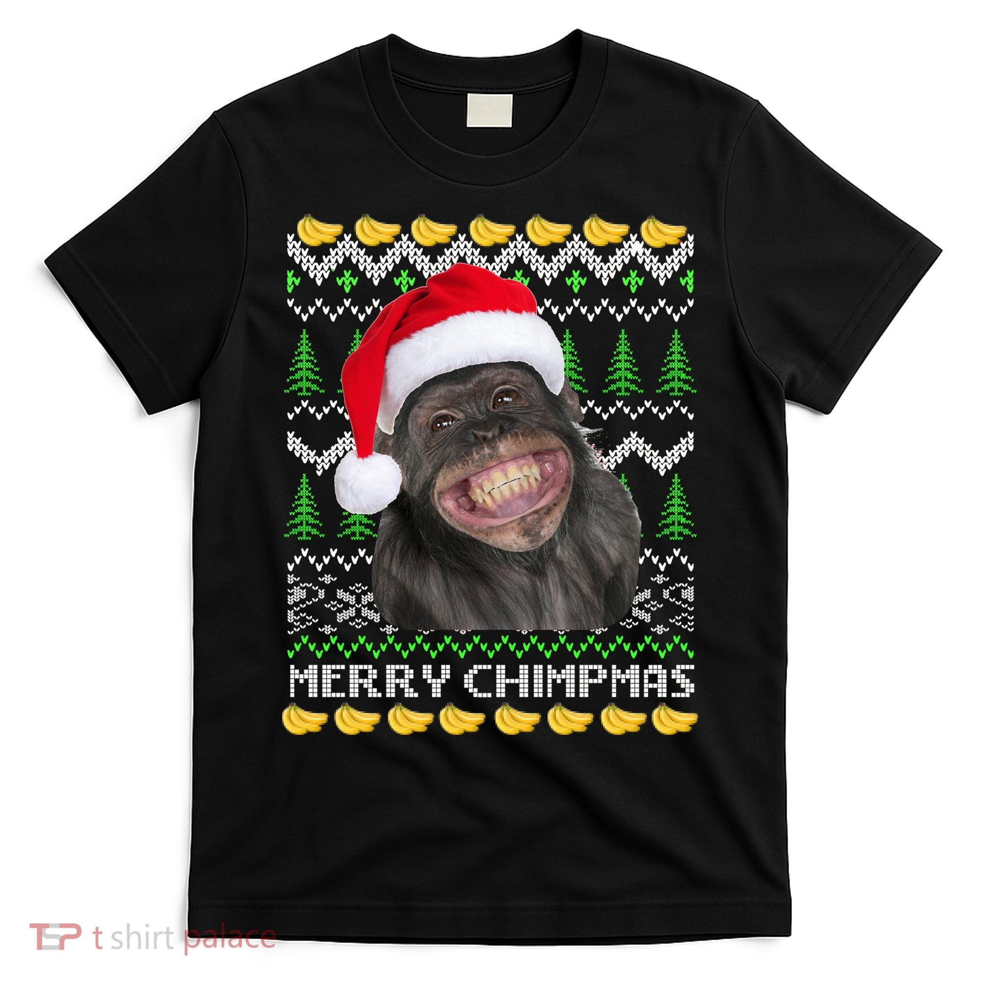 Merry Chimpmas Monkey Ugly Christmas Sweater T-Shirt