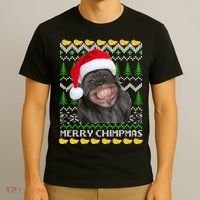 Merry Chimpmas Monkey Ugly Christmas Sweater T-Shirt thumb 3
