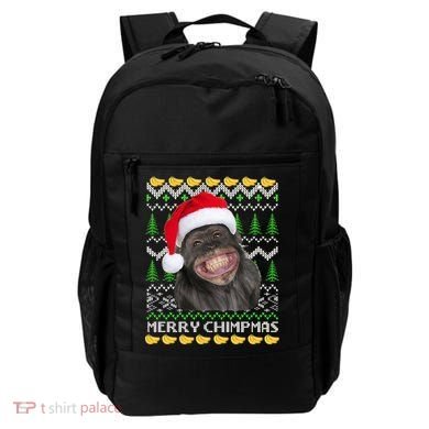 Merry Chimpmas Monkey Ugly Christmas Sweater Backpack