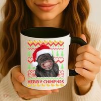 Merry Chimpmas Monkey Ugly Christmas Sweater Coffee Mug thumb 3