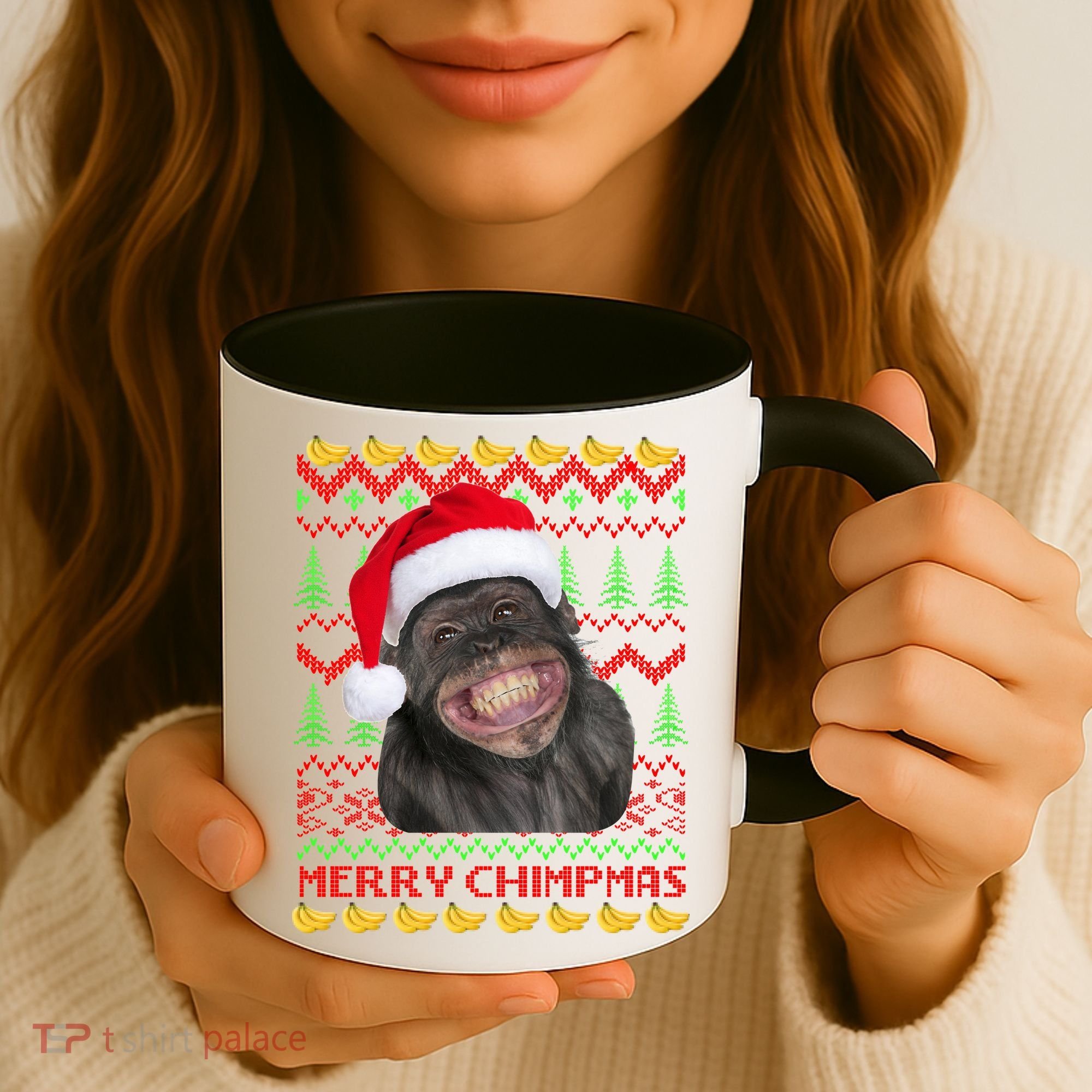 Merry Chimpmas Monkey Ugly Christmas Sweater Coffee Mug