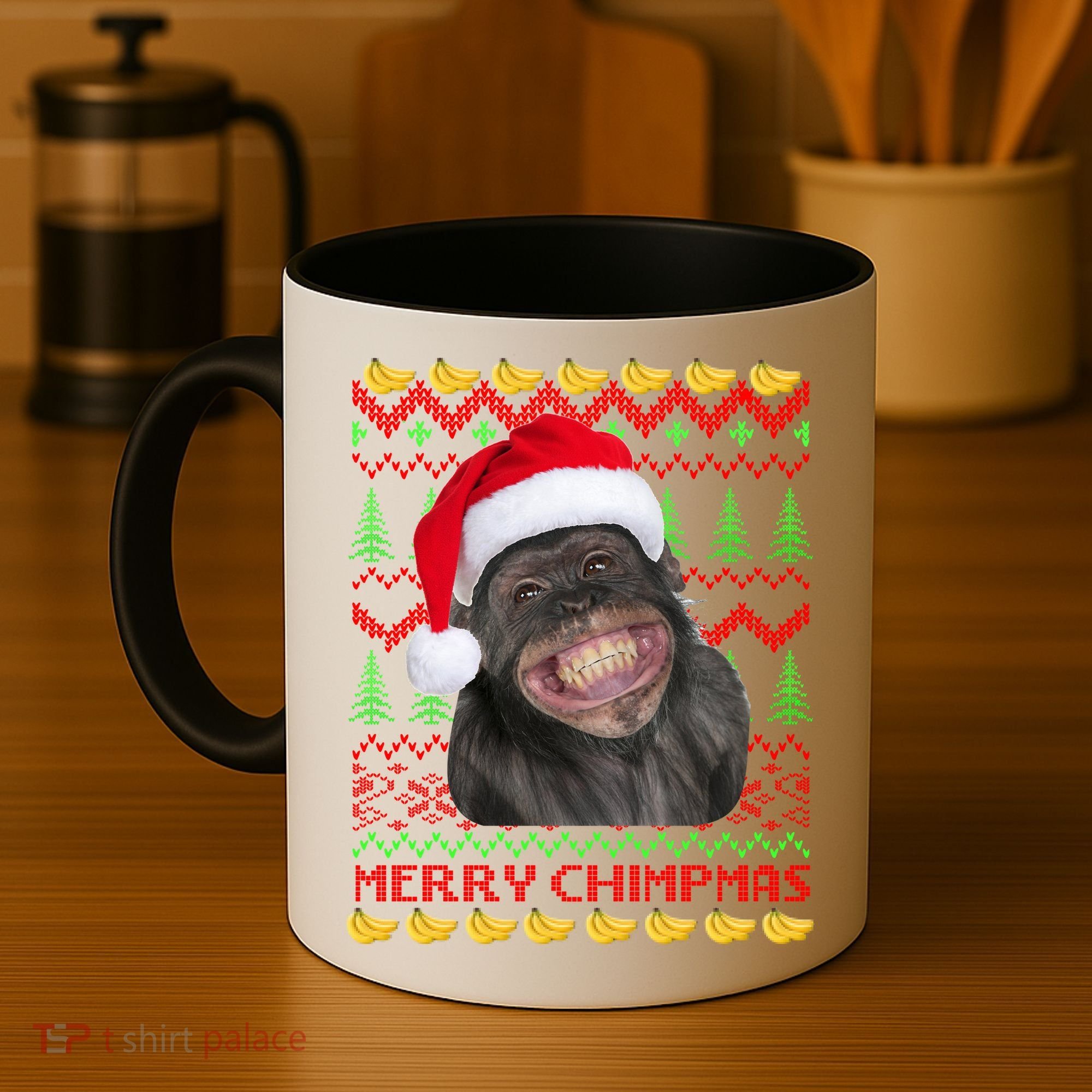 Merry Chimpmas Monkey Ugly Christmas Sweater Coffee Mug