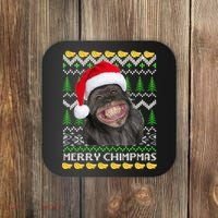 Merry Chimpmas Monkey Ugly Christmas Sweater Coaster thumb 0