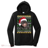 Merry Chimpmas Monkey Ugly Christmas Sweater Women's Hoodie thumb 0