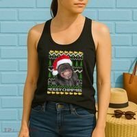 Merry Chimpmas Monkey Ugly Christmas Sweater Women's Tank Top thumb 2