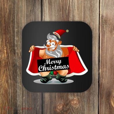 Merry Chrismas X-Mas Santa Bells Coaster