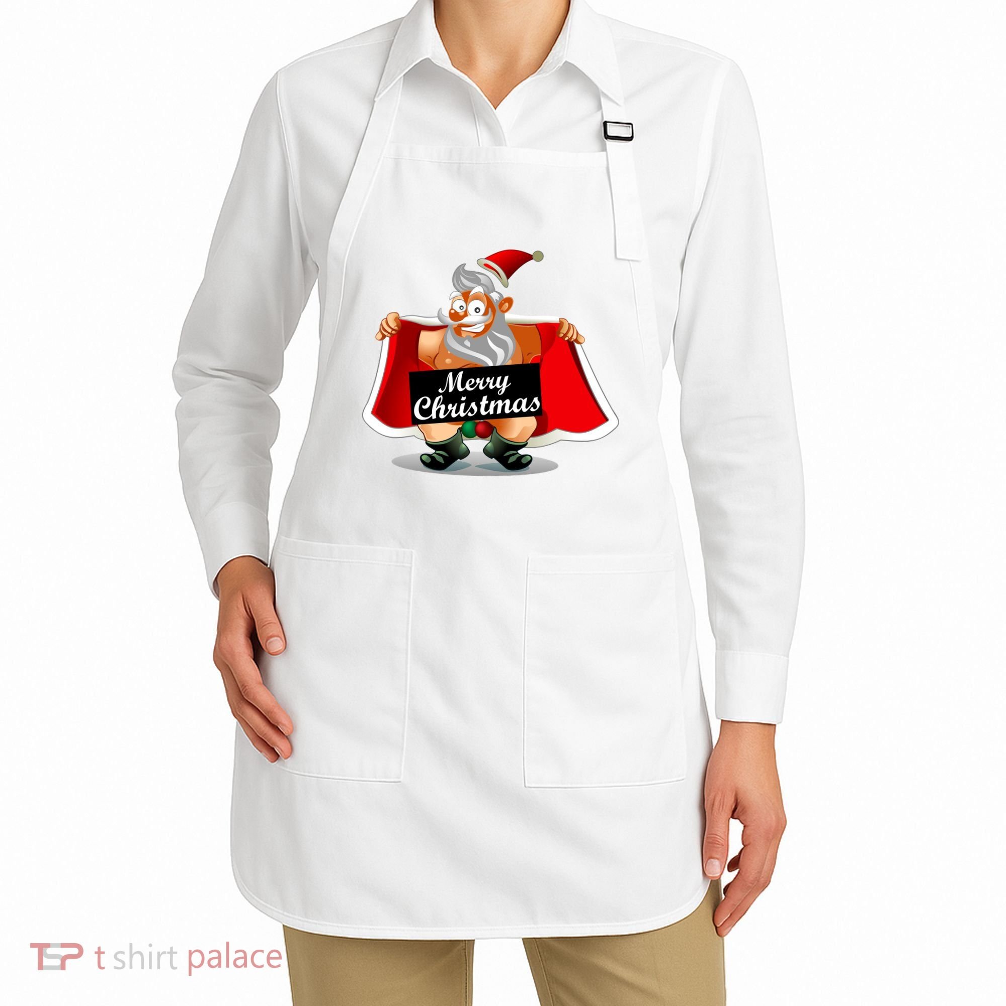 Merry Chrismas X-Mas Santa Bells Apron