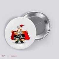 Merry Chrismas X-Mas Santa Bells Button thumb 0