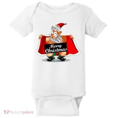 Merry Chrismas X-Mas Santa Bells Baby Bodysuit