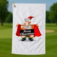 Merry Chrismas X-Mas Santa Bells Golf Towel thumb 1
