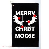 Merry Christ-Moose Golf Towel thumb 0