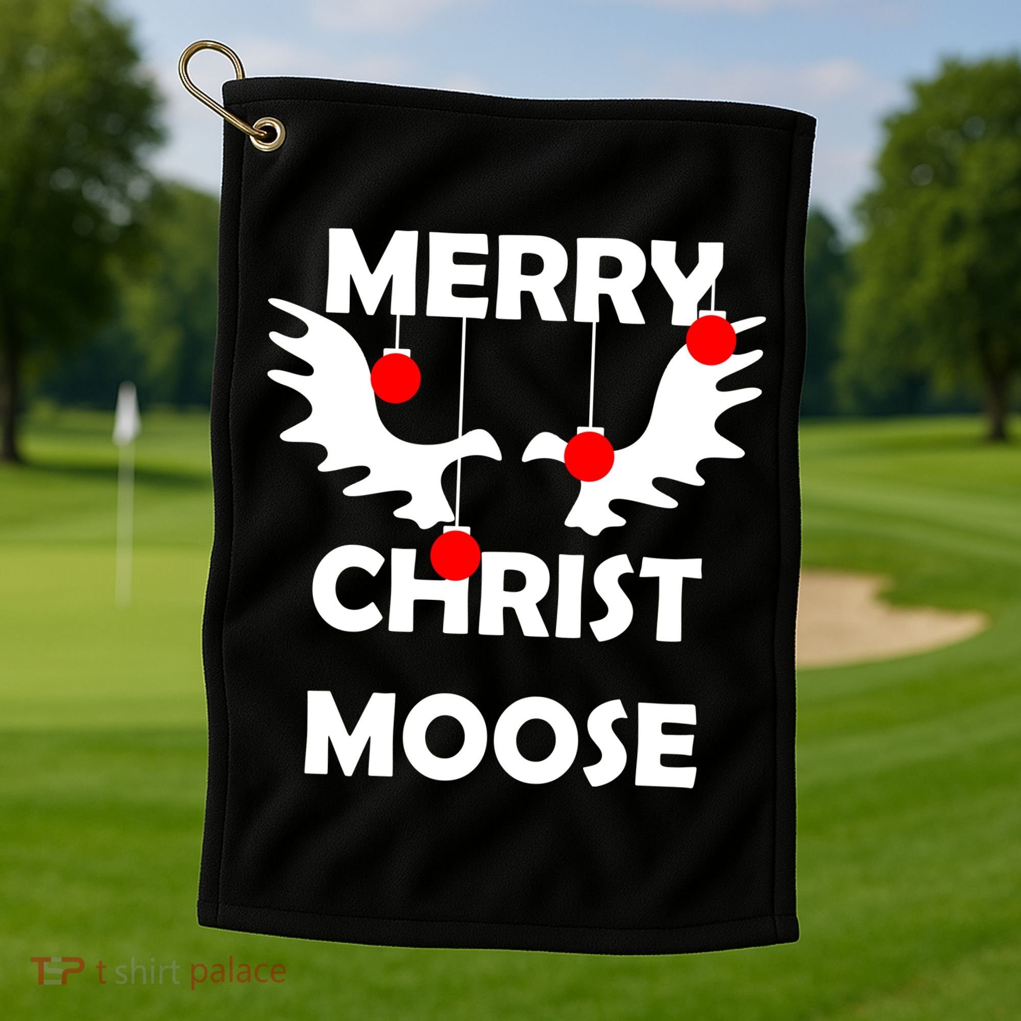 Merry Christ-Moose Golf Towel