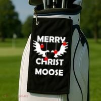 Merry Christ-Moose Golf Towel thumb 2