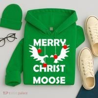 Merry Christ-Moose Hoodie thumb 4