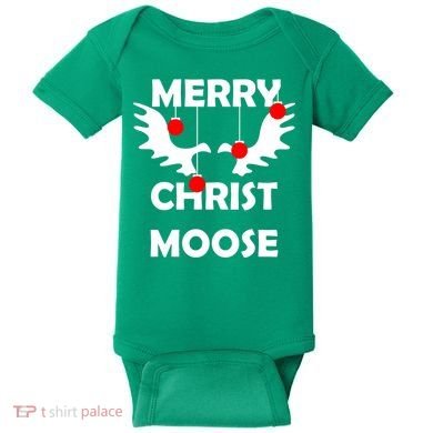 Merry Christ-Moose Baby Bodysuit