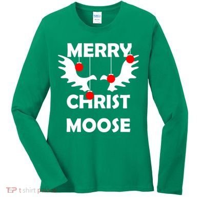 Merry Christ-Moose Women's Long Sleeve Shirt