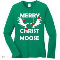 Merry Christ-Moose Women's Long Sleeve Shirt thumb 0