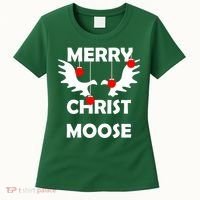 Merry Christ-Moose Women's T-Shirt thumb 0