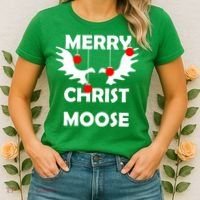 Merry Christ-Moose Women's T-Shirt thumb 2