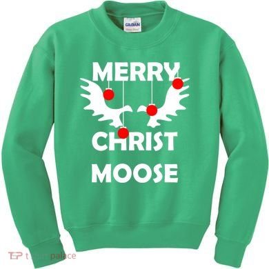 Merry Christ-Moose Kids Sweatshirt