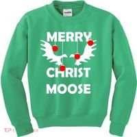 Merry Christ-Moose Kids Sweatshirt thumb 0